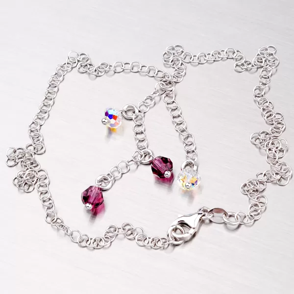 Stříbrný náhrdelník s krystaly YNG5007