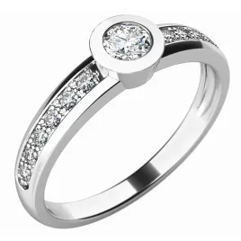 Zásnubní prsten bílé zlato 585/1000 přírodní diamant 0.184 ct G/SI ZP-10746D