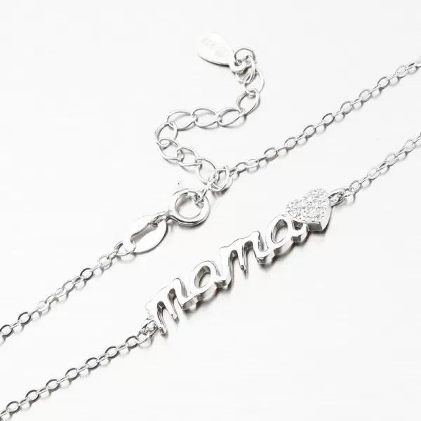 Stříbrný náramek se zirkony máma BST-14621