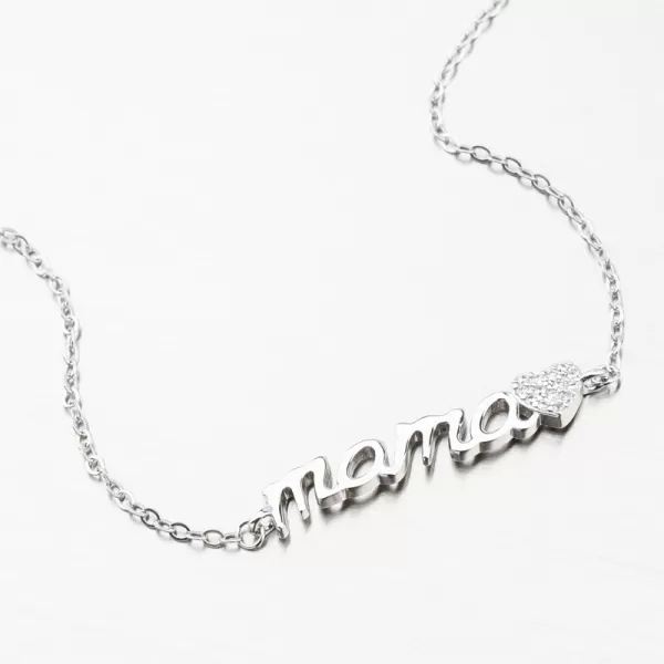 Stříbrný náramek se zirkony máma BST-14621