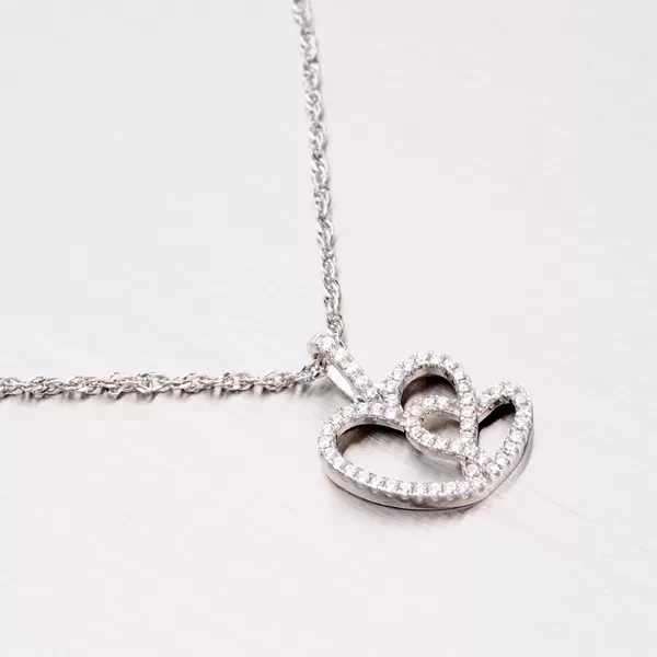 Stříbrné srdce se zirkony PXX16150008