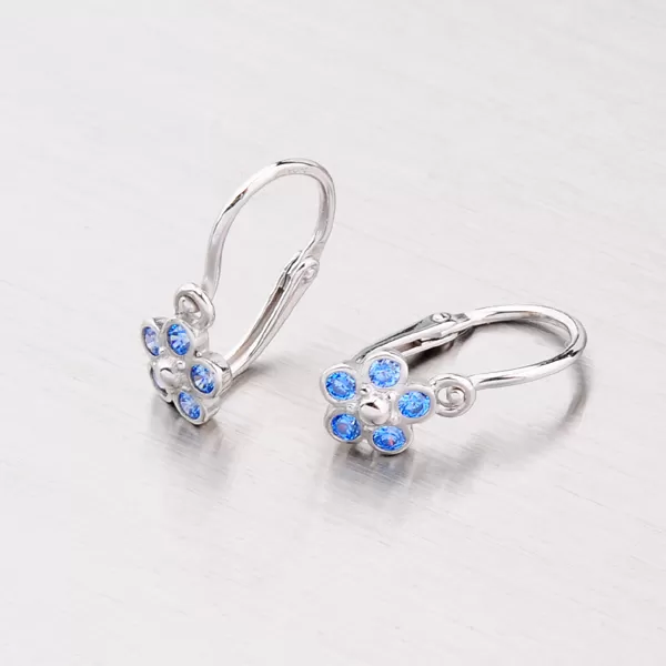 Dětské náušnice s modrými zirkony 52DN-2744BM