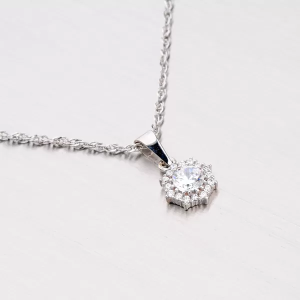 Přívěsek z bílého zlata se zirkony 357P-130086-01