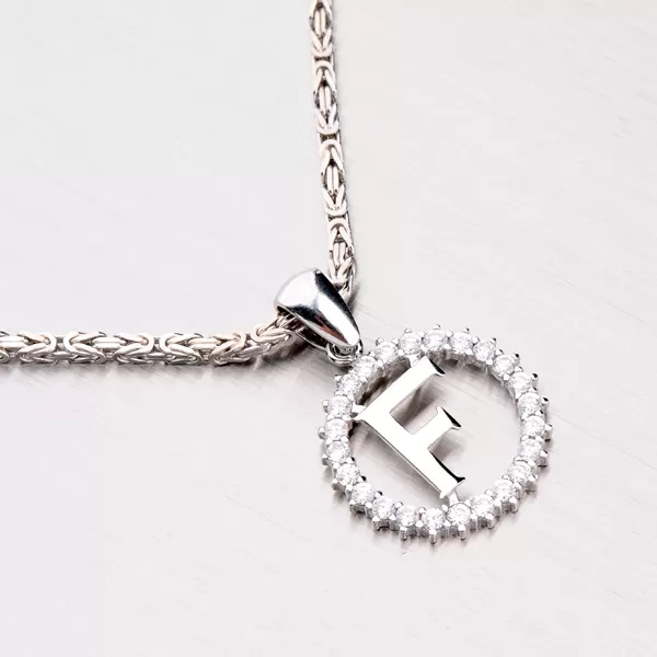 Stříbrné písmenko se zirkony - F MPN5192-F