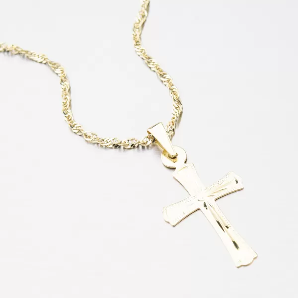 Zlatý gravírovaný kříž 322P-130111