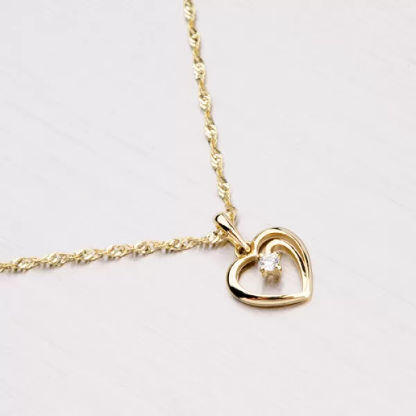 Srdíčko ze žlutého zlata DZ1602ZL