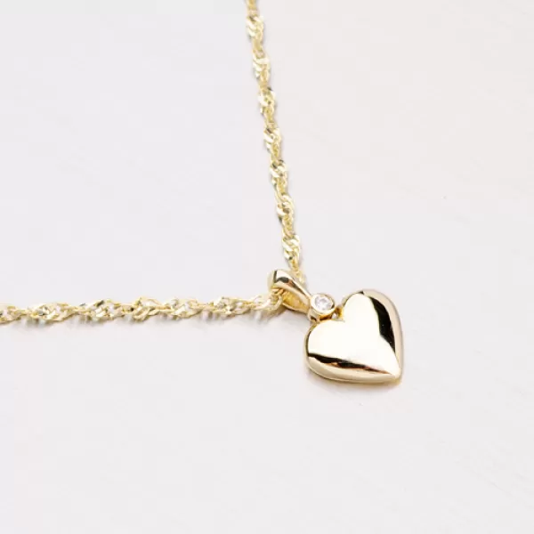Zlaté srdce se zirkonem GZ2976