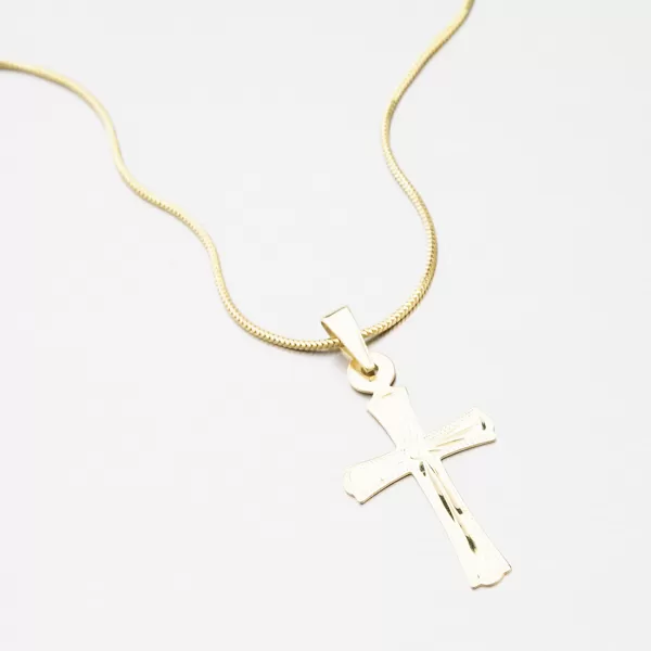 Zlatý gravírovaný kříž 322P-130111