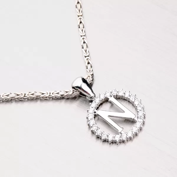 Stříbrné písmenko se zirkony - N MPN5192-N