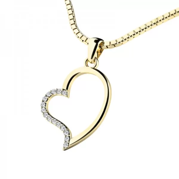 Zlatý přívěšek srdce 10948-ZL-ZIR
