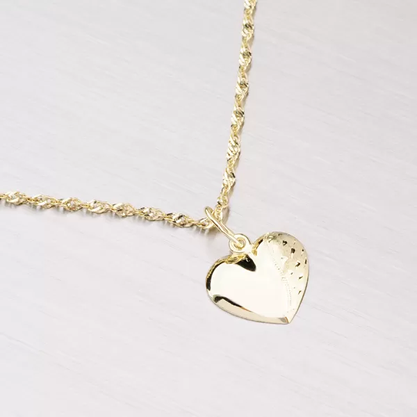 Zlaté srdce s ručním gravírováním 322P-131016