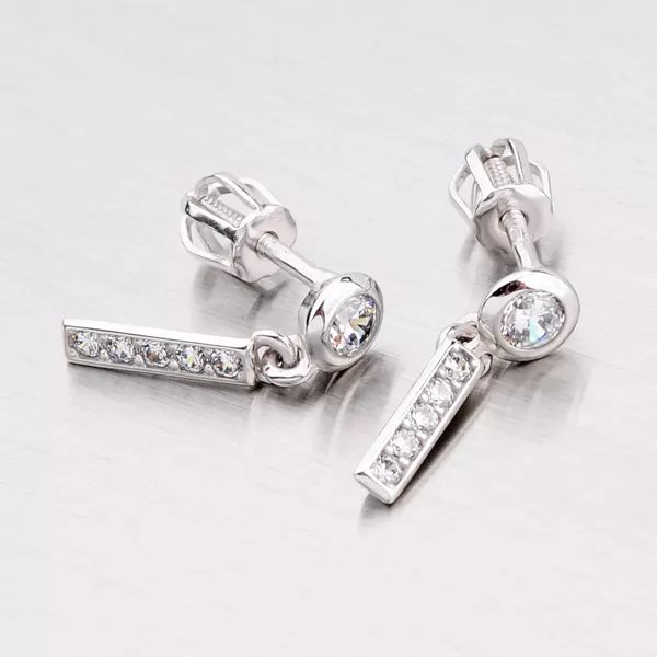 Visací náušnice se zirkony GZ2367B