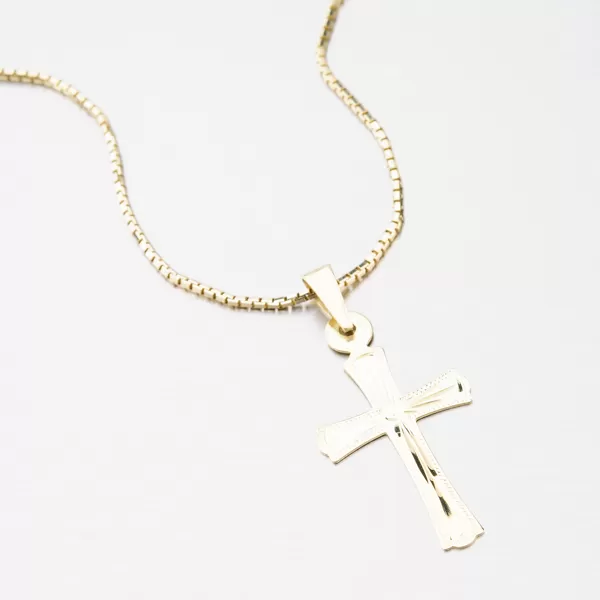 Zlatý gravírovaný kříž 322P-130111