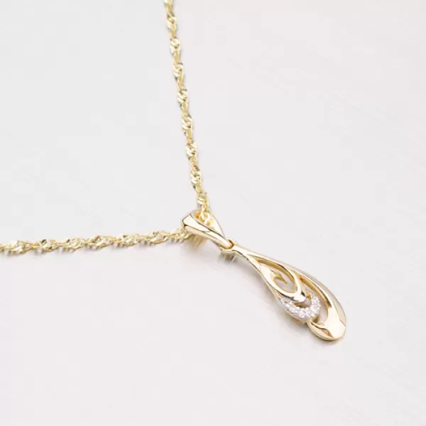 Zlatý přívěsek se zirkony GZ2136