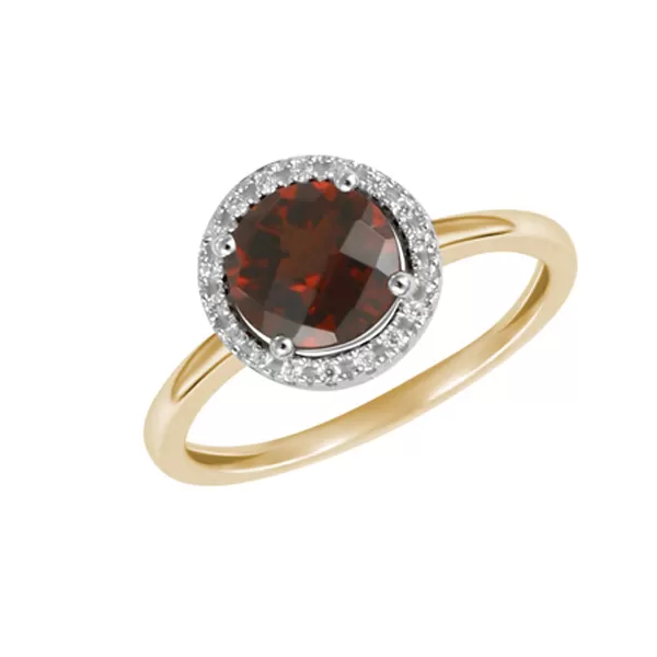 Prsten s diamanty a s granátem GKW47231GRA