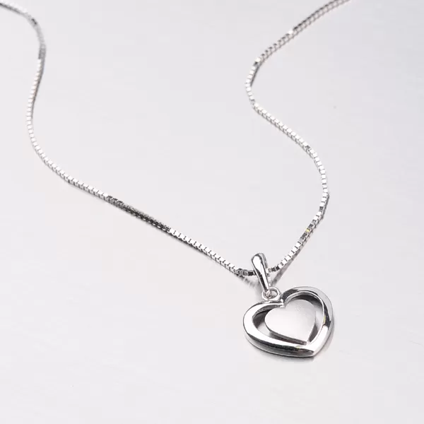 Srdce z bílého zlata DZ1816B