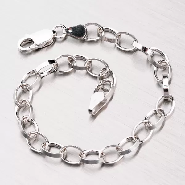 Stříbrný řetízek s rhodiováním ROLOR-042R-Rh