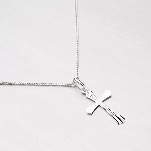 Přívěsek z bílého zlata - křížek 43-2096