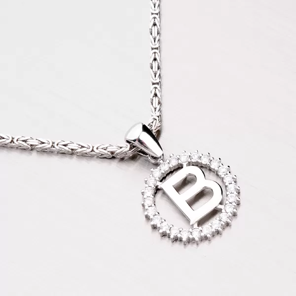 Stříbrné písmenko se zirkony - B MPN5192-B