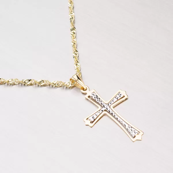 Zlatý gravírovaný křížek 43-2084