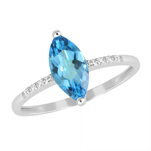 Diamantové zlaté náušnice s topazem GKW48531TPZ