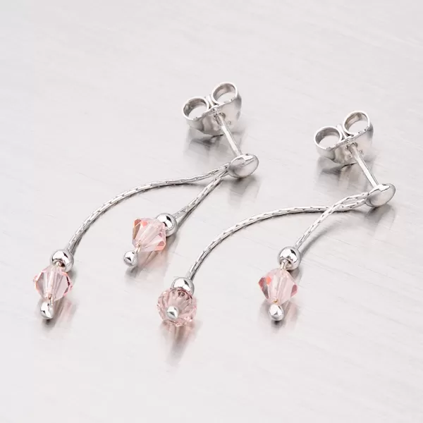 Náušnice s krystaly M6015SW-Pink