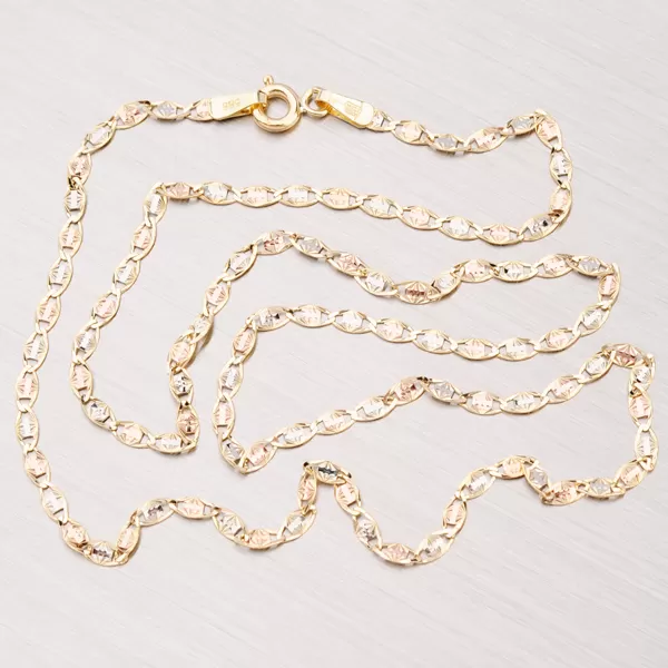 Kombinovaný zlatý řetízek 45-1424