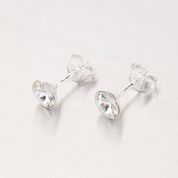 Pecky ze stříbra s krystalem M6039B