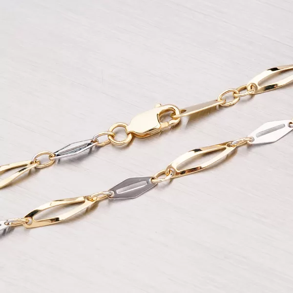 Náramek ze žlutého a bílého zlata 44-1503