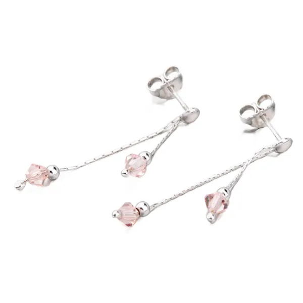 Dámské náušnice stříbro 925 krystaly M6015SW-Pink