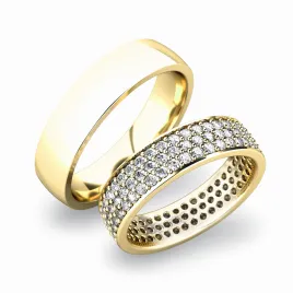 Snubní prsteny žluté zlato 585 zirkon 1.476 ct G/SI SP-61040