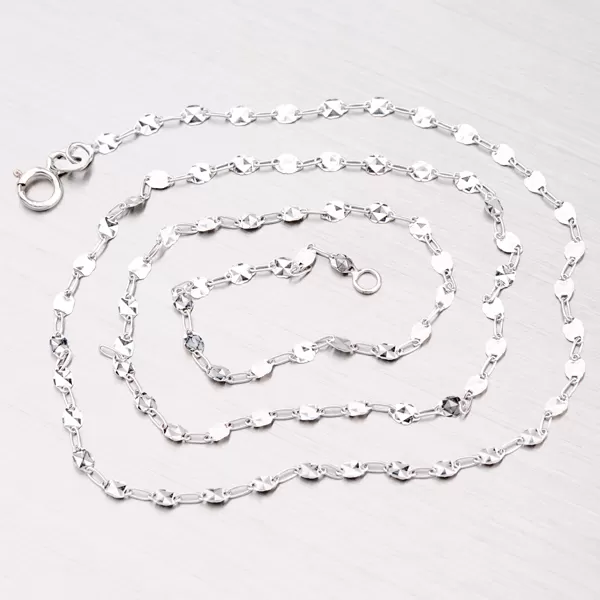 Gravírovaný řetízek z bílého zlata 45-1636