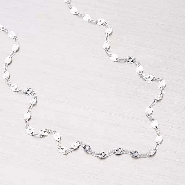 Gravírovaný řetízek z bílého zlata 45-1636