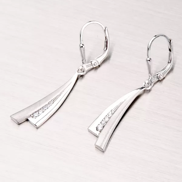 Stříbrné náušnice se zirkony OKP-112-OKS