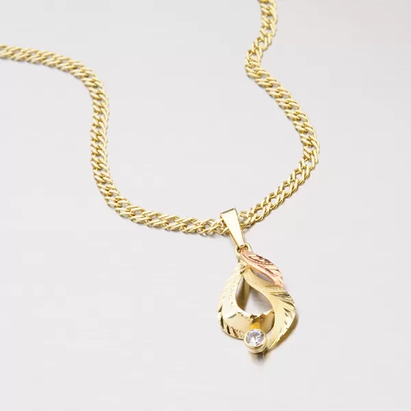 Zlatý přívěsek se zirkonem 53P-081B