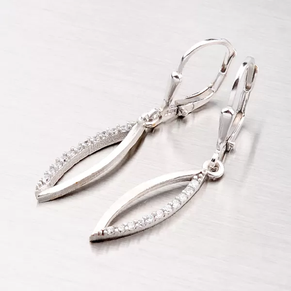 Visací náušnice ze stříbra se zirkony OKP-412M-OKS