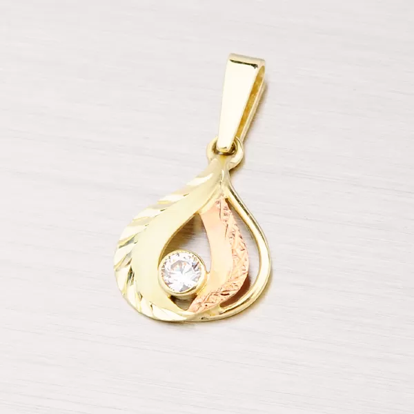 Zlatý přívěsek se zirkonem 53P-079B