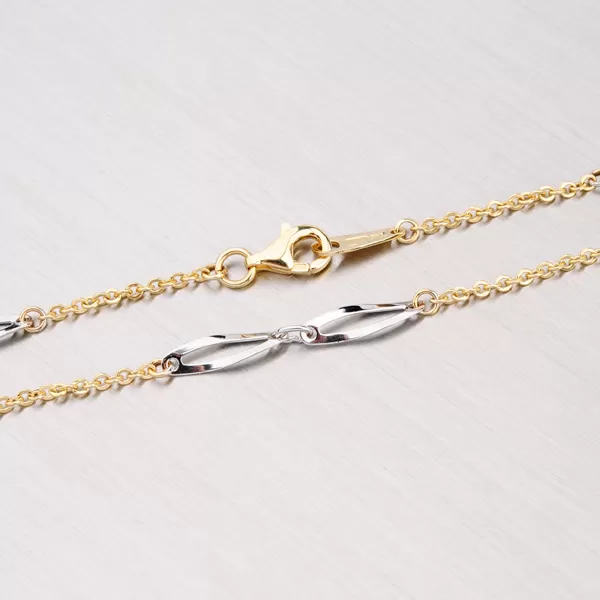 Kombinovaný zlatý náramek 44-1091