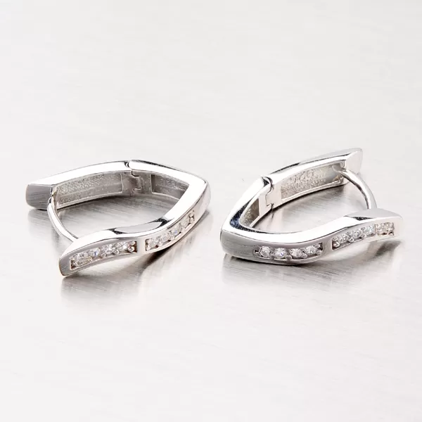 Náušnice se zirkony ze stříbra OKP-242-OKS