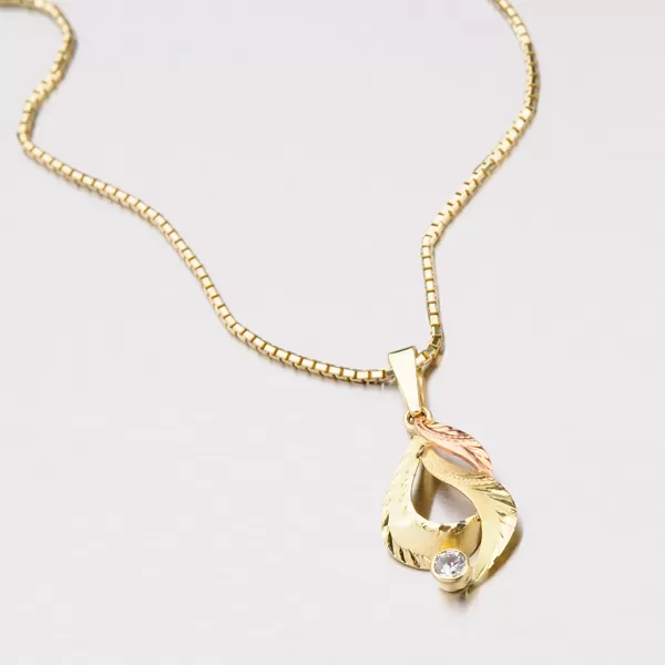 Zlatý přívěsek se zirkonem 53P-081B