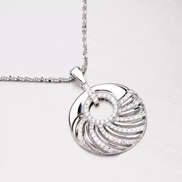 Přívěsek ze stříbra se zirkony ZS-003P-OKS