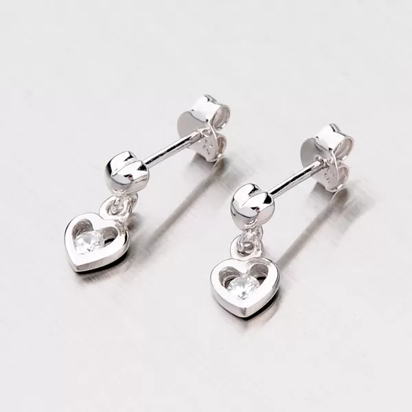 Stříbrné náušnice se srdíčky EXX08140030