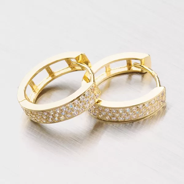 Zlaté oválky se zirkony 143-1845