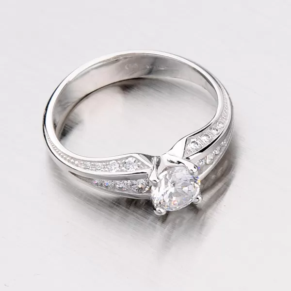 Dámský prsten z bílého zlata se zirkony GZ2103B