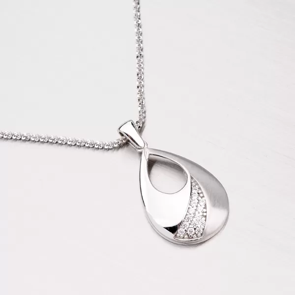 Stříbrný přívěsek se zirkony ZS-058P-OKS