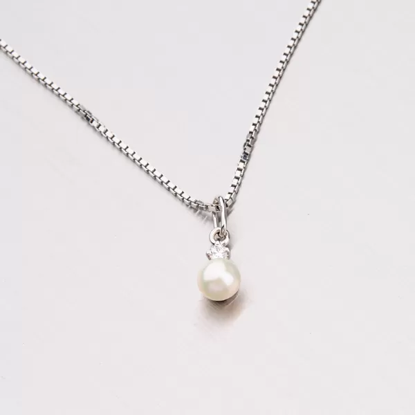 Přívěsek s perlou a se zirkony 357P-130105