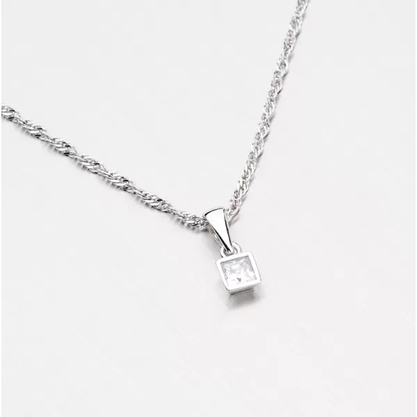 Přívěsek se zirkonem z bílého zlata 687-0420