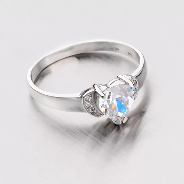 Prsten z bílého zlata se zirkony 356-0026