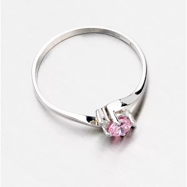 Prsten s růžovým zirkonem 356-0106R