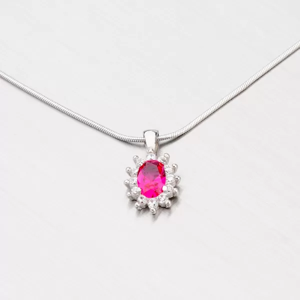 Stříbrný přívěsek s rubínem YNG3074